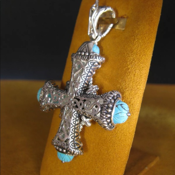 Barbara Bixby Opal Turquoise Cross NWOT - Picture 10 of 14